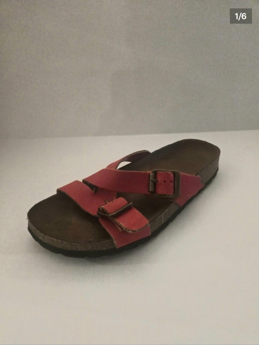 Cliffs by WHITE MOUNTAIN Red Double-Buckle Slide Sandal